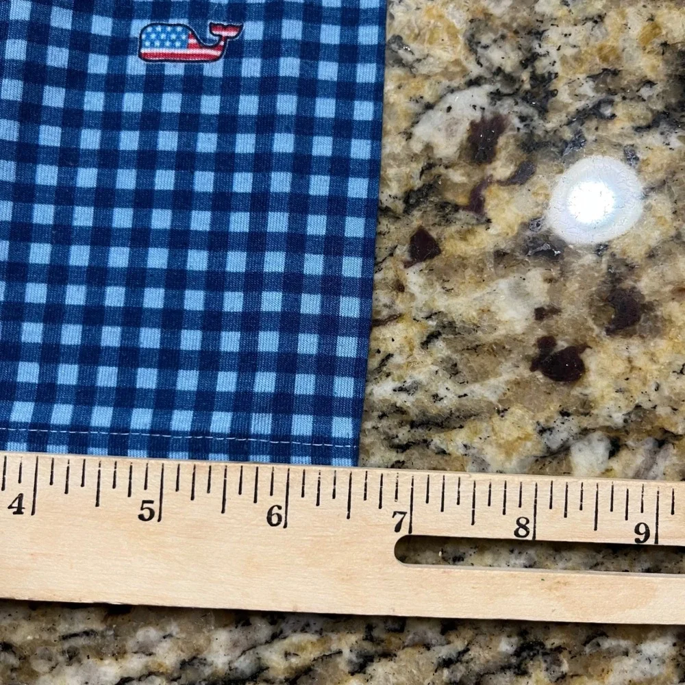 Vineyard Vines‎ Boys Blue Gingham American Flag Whale Pajama Pants Size S 8-10